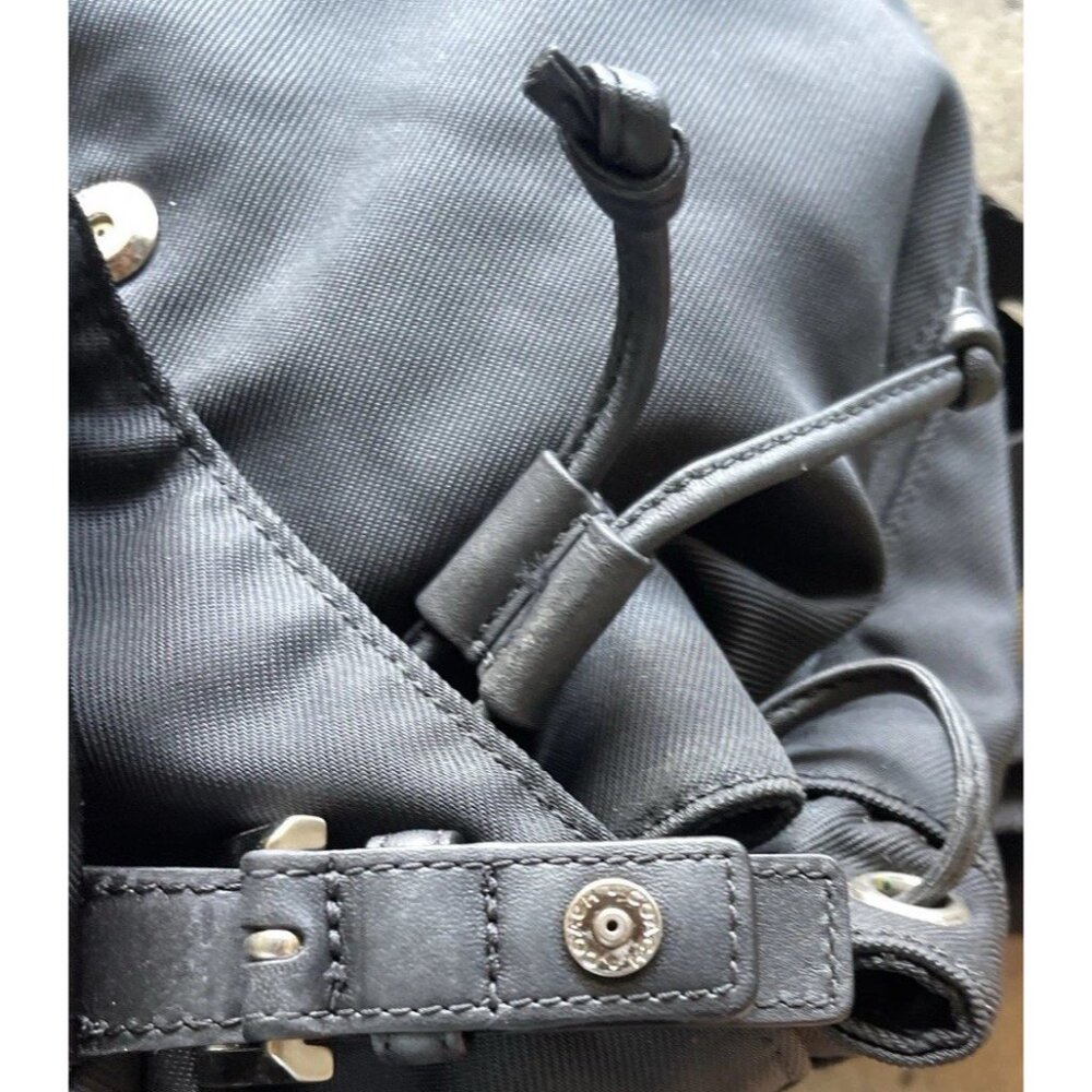 Vintage Coach Black Nylon Mini Backpack Leather Cargo Backpack Travel - Picture 7 of 15